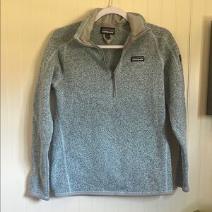 Patagonia Gray and Blue Sweater Cozy Fleece
